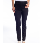 Cafe Latte Black Cotton Straight Leg Full Length Jean