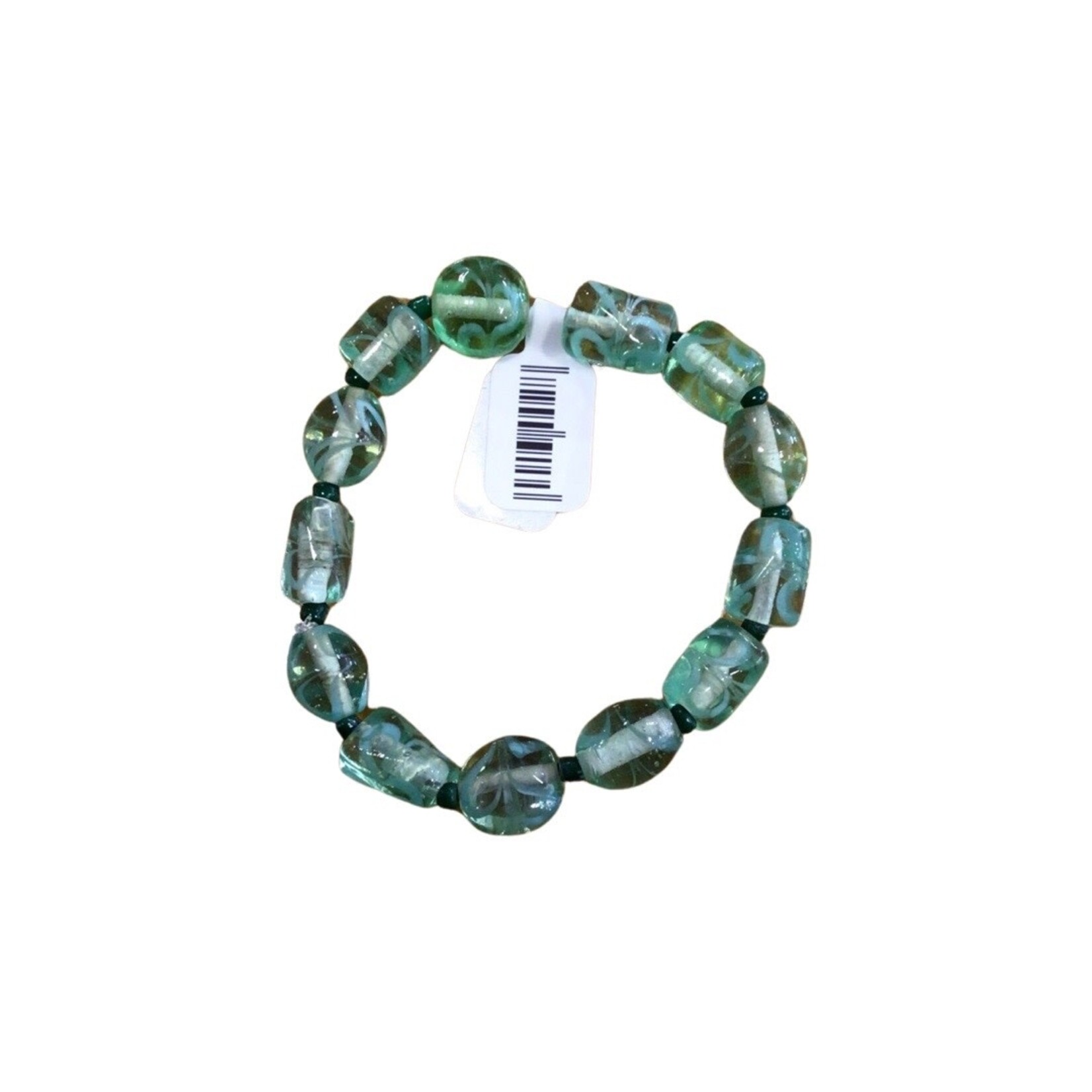 OPO Green Glass Beaded Elastic Bracelet