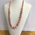 OPO Pink Coral Neutral Bead Long Necklace