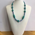 OPO Aqua & Pink Glass Bead Necklace