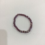 OPO Amethyst & Silver Crystal Bead Bracelet