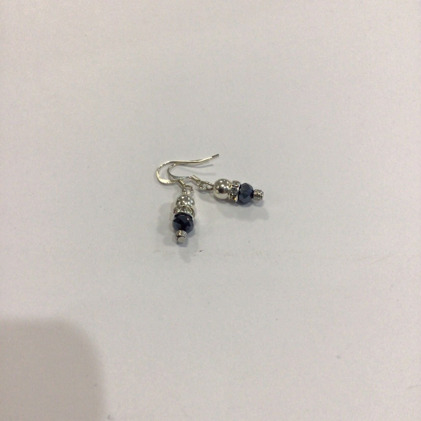 OPO Navy & Silver Crystal Bead Earrings