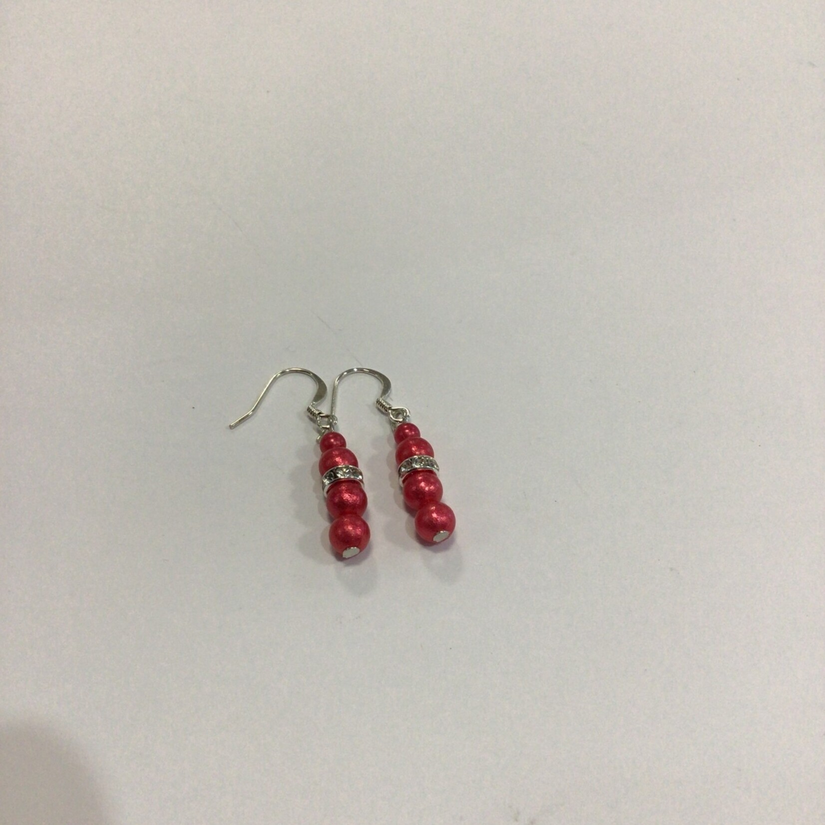 OPO Coral Pearl & Crystal Bead Earrings