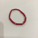 OPO Coral Pearl & Silver Crystal Bead Bracelet