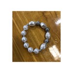 OPO White Pearl Silver Accent Bead Bracelet