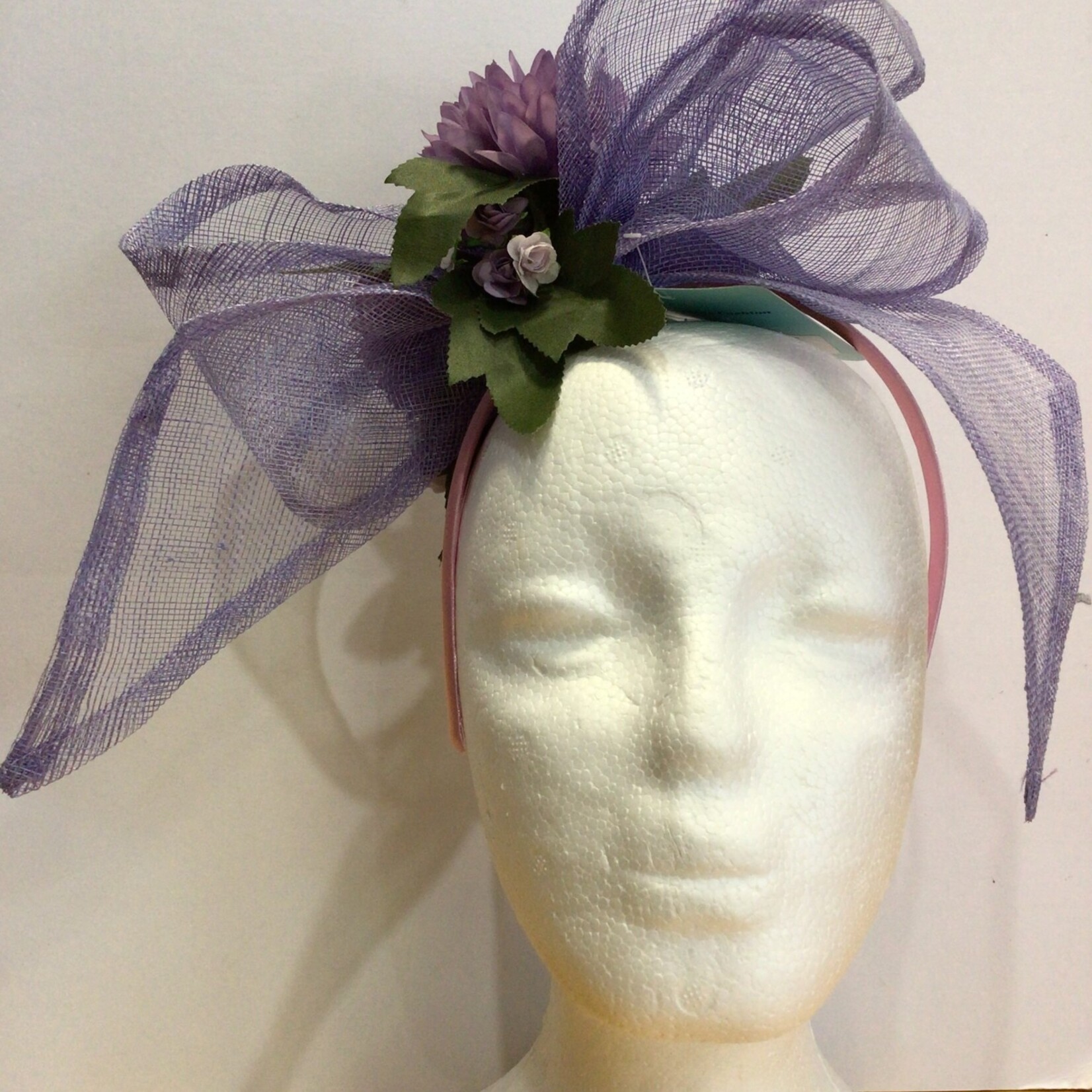 OPO Purple Flower & Bow Headband Fascinator