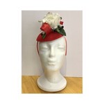 OPO Red with White Rose Floral Fascinator