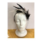 OPO Black & White Polka Dot Feather Fascinator