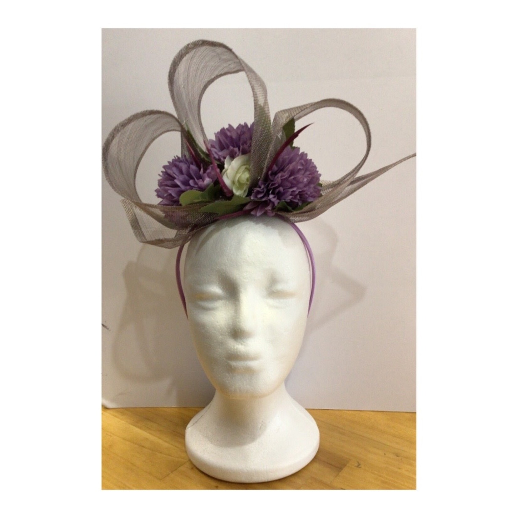 OPO Silver w/Purple Floral Fascinator