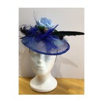 OPO Royal & Blue Flower Feather Hat Fascinator