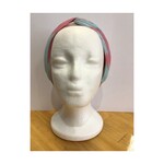 Just East Aqua & Pink Pleated Twist Headband
