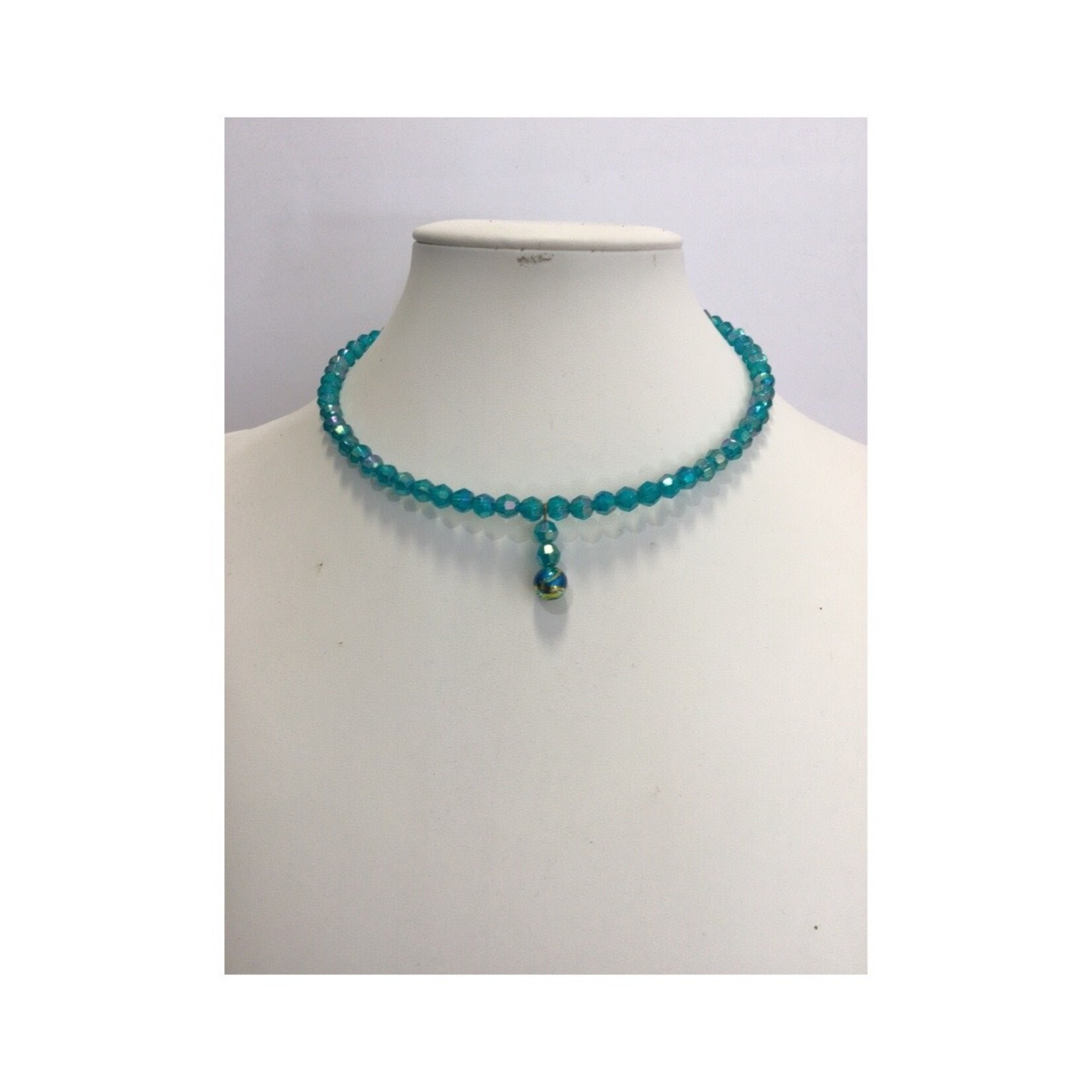 OPO Turquoise Glass Bead Choker Necklace