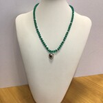OPO Emerald Green Silver Heart Necklace