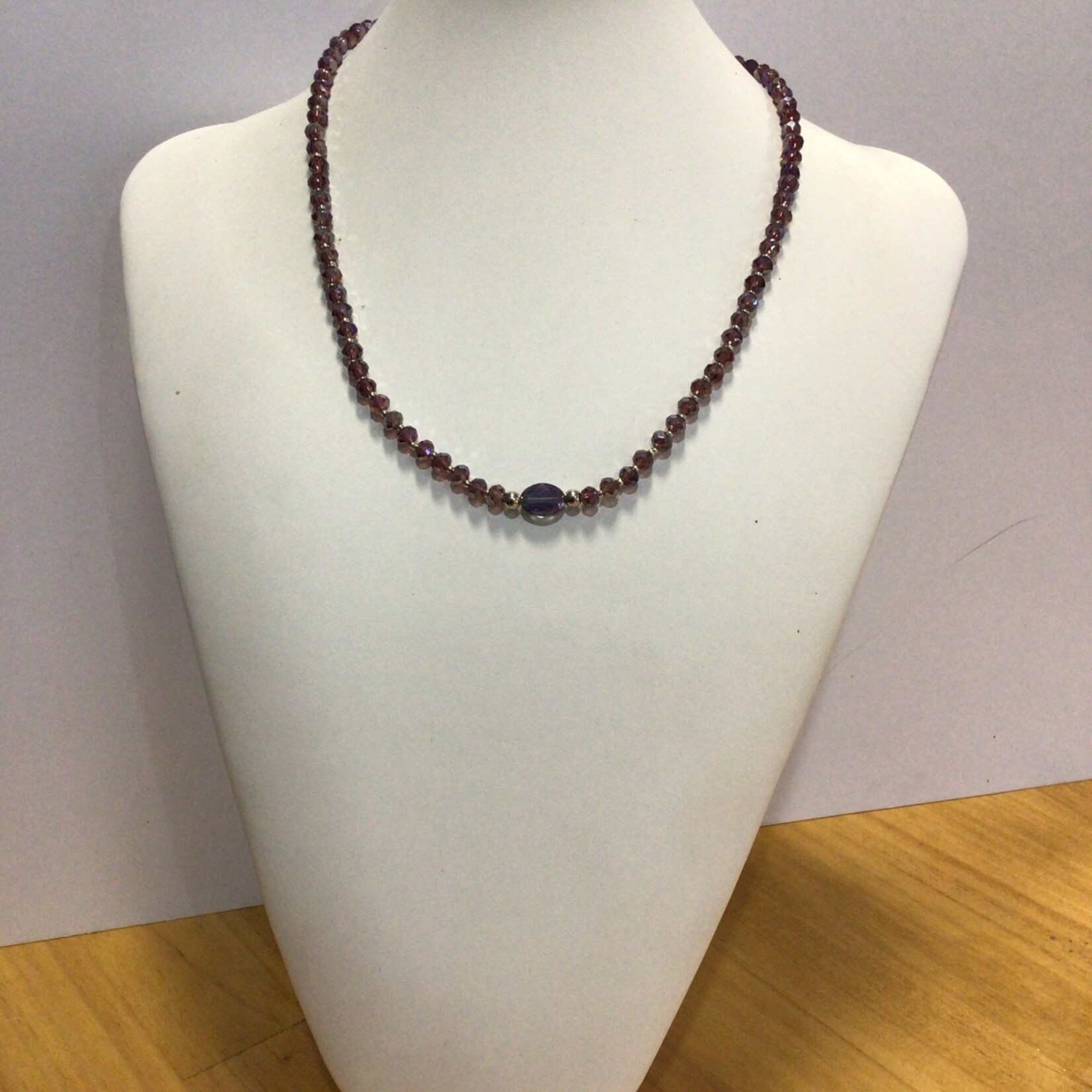 OPO Amethyst Oval Silver Necklace