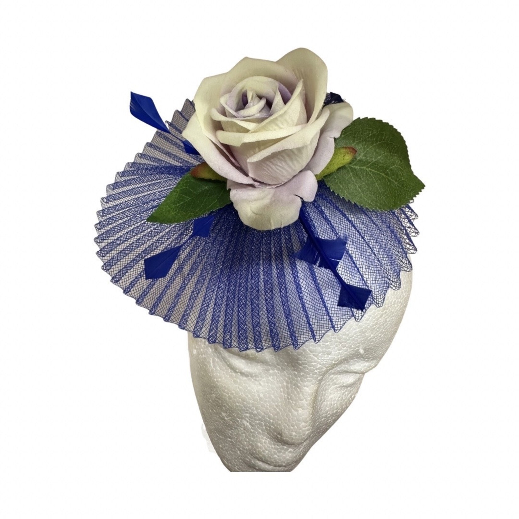 OPO Mauve Rose w/Royal Blue Tulle Fascinator