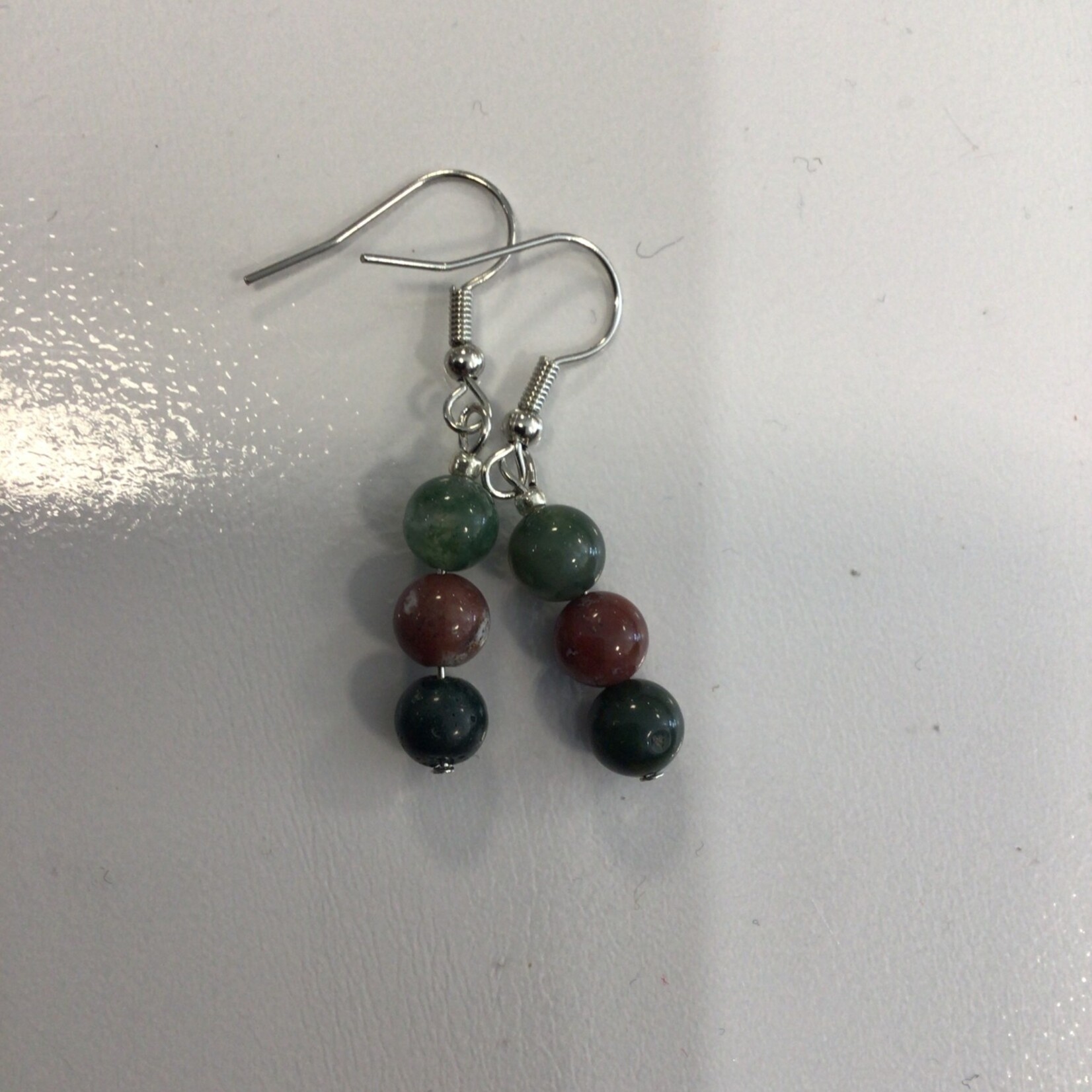 OPO Olive 3 Bead Hook Earrings