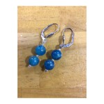 OPO Blue Gem 2 Drop Hook Earrings