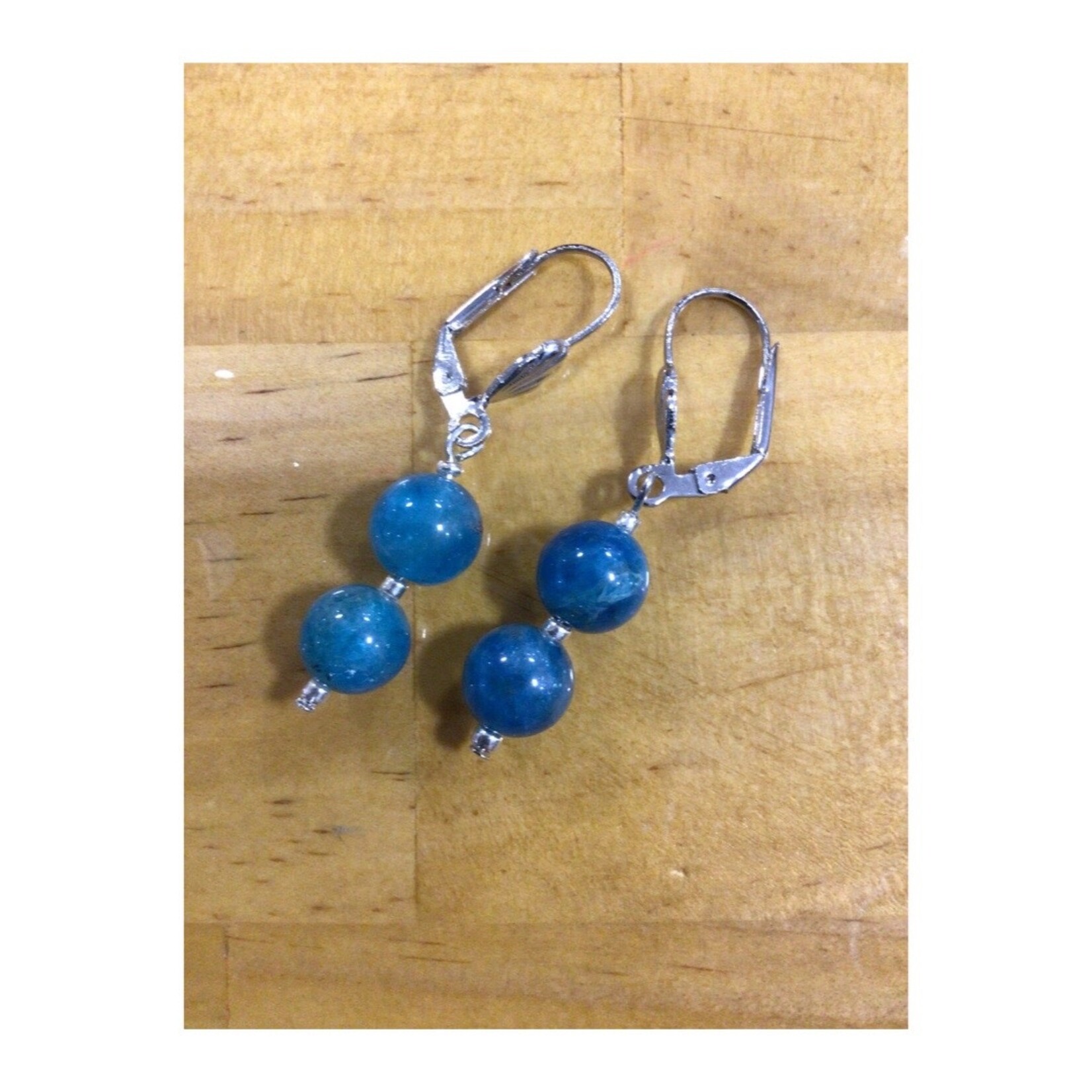 OPO Blue Gem 2 Drop Hook Earrings