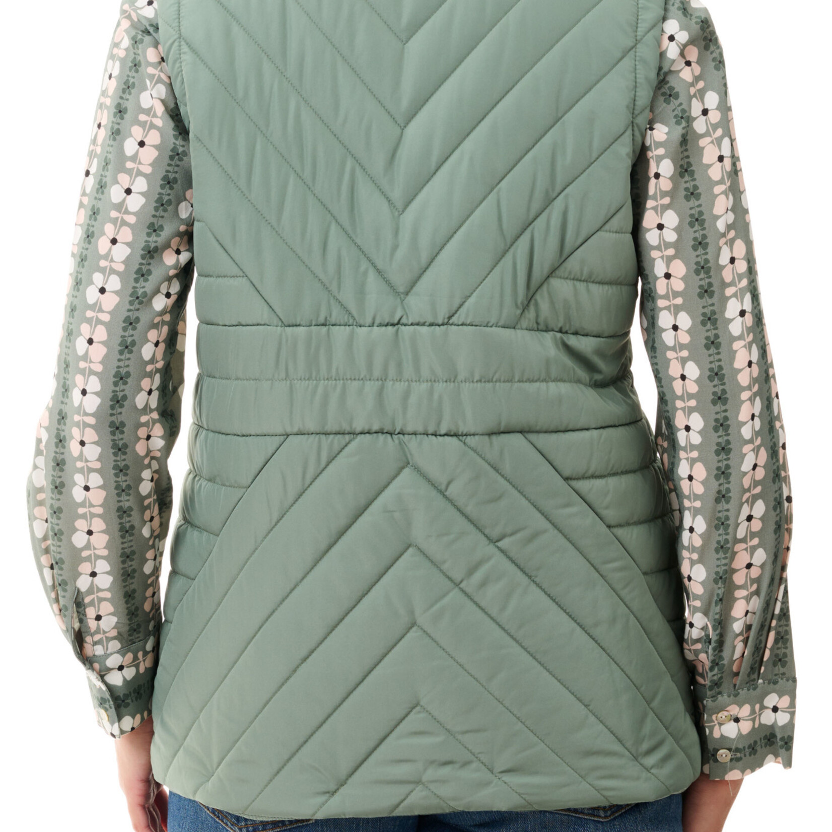 Givoni Moss Green Quilted Zip Puffer Vest