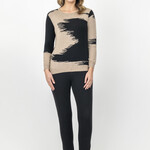 Bromley Beige & Black Knit Pullover Top