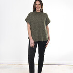 Bella Forest Cable Knit Side Button Poncho