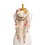 Taylor Hill Ivory w/ Multi Floral Garden Scarf