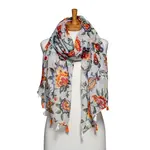 Taylor Hill White Multi Abstract Floral Scarf