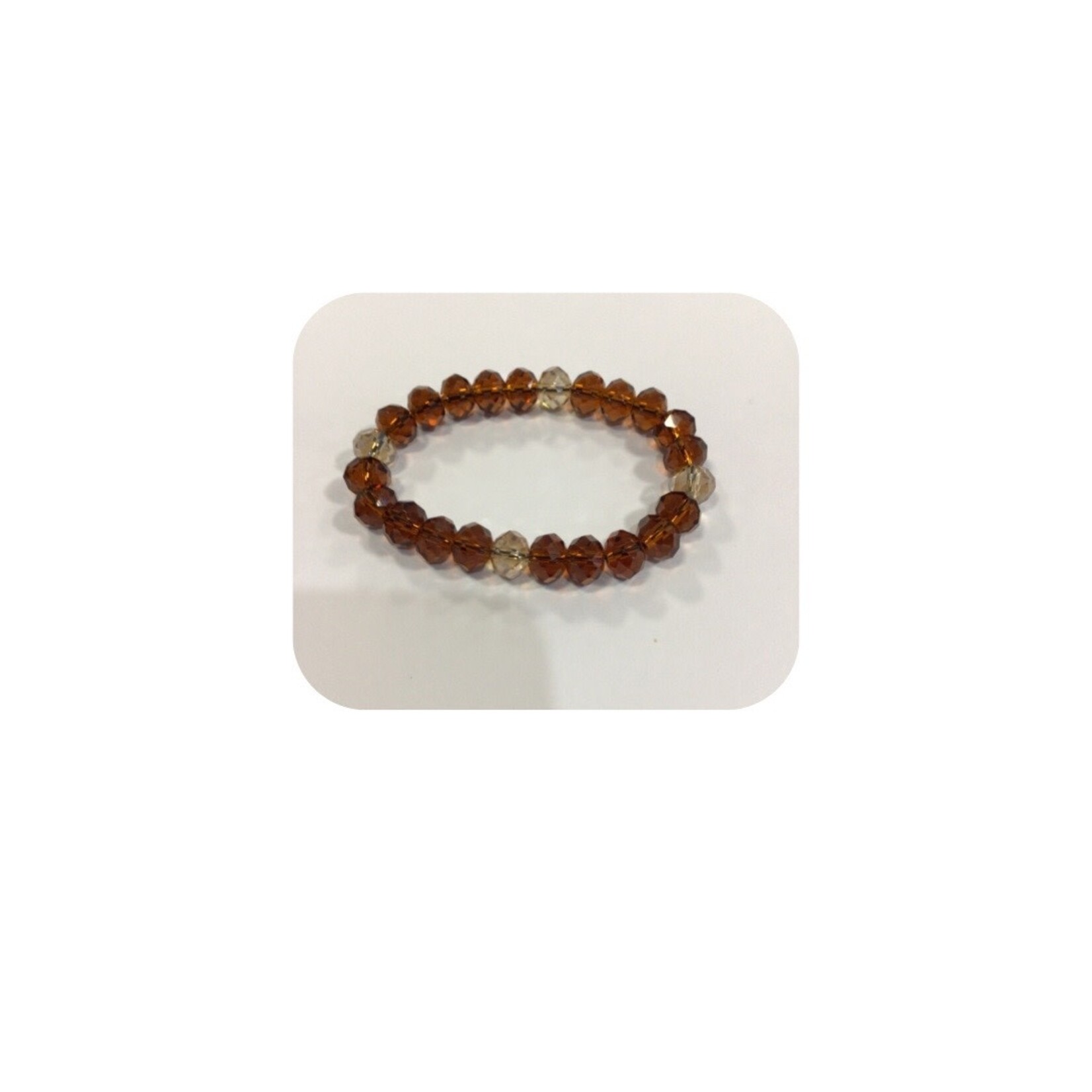 OPO Brown Beaded & Beige Elastic Bracelet