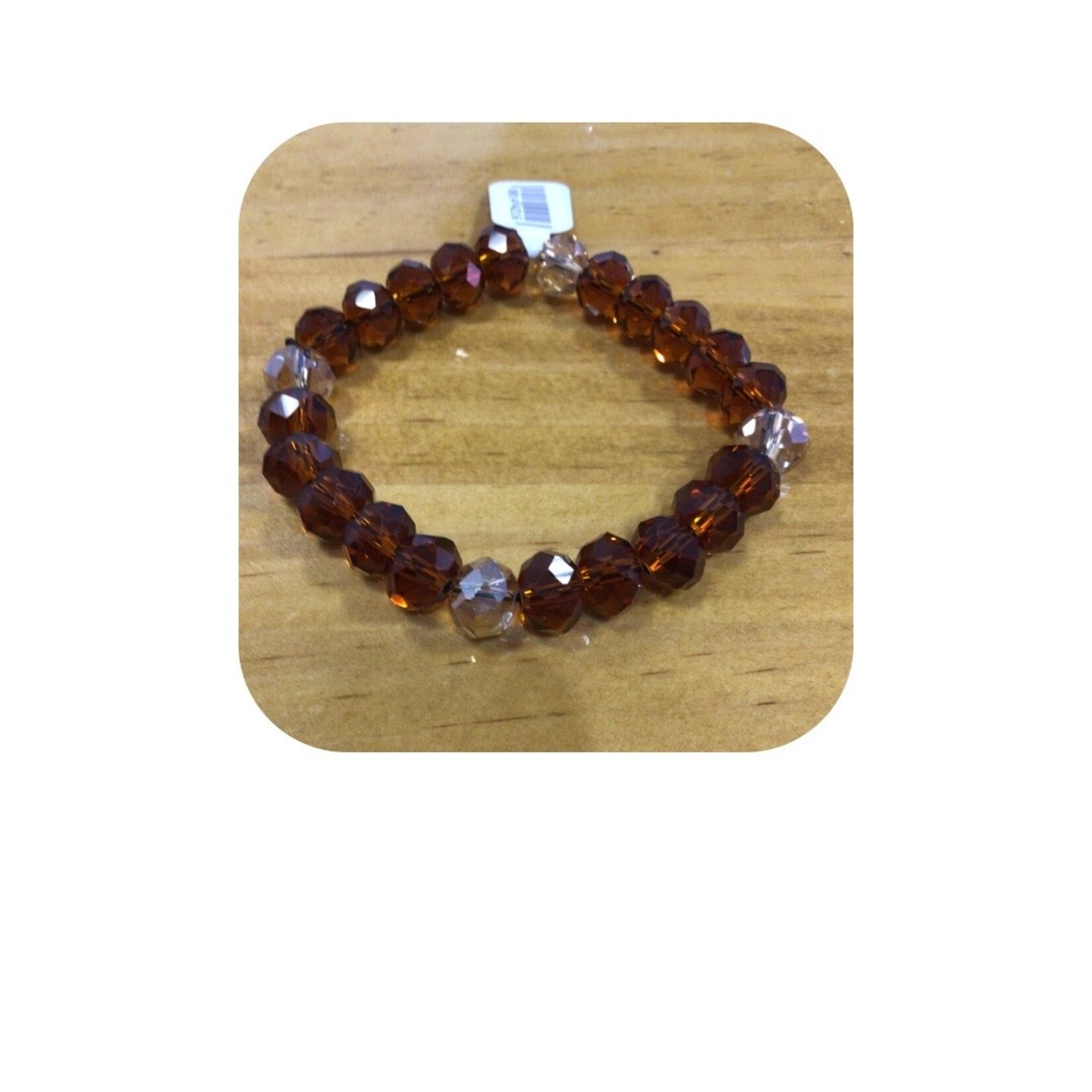 OPO Brown Beaded & Beige Elastic Bracelet