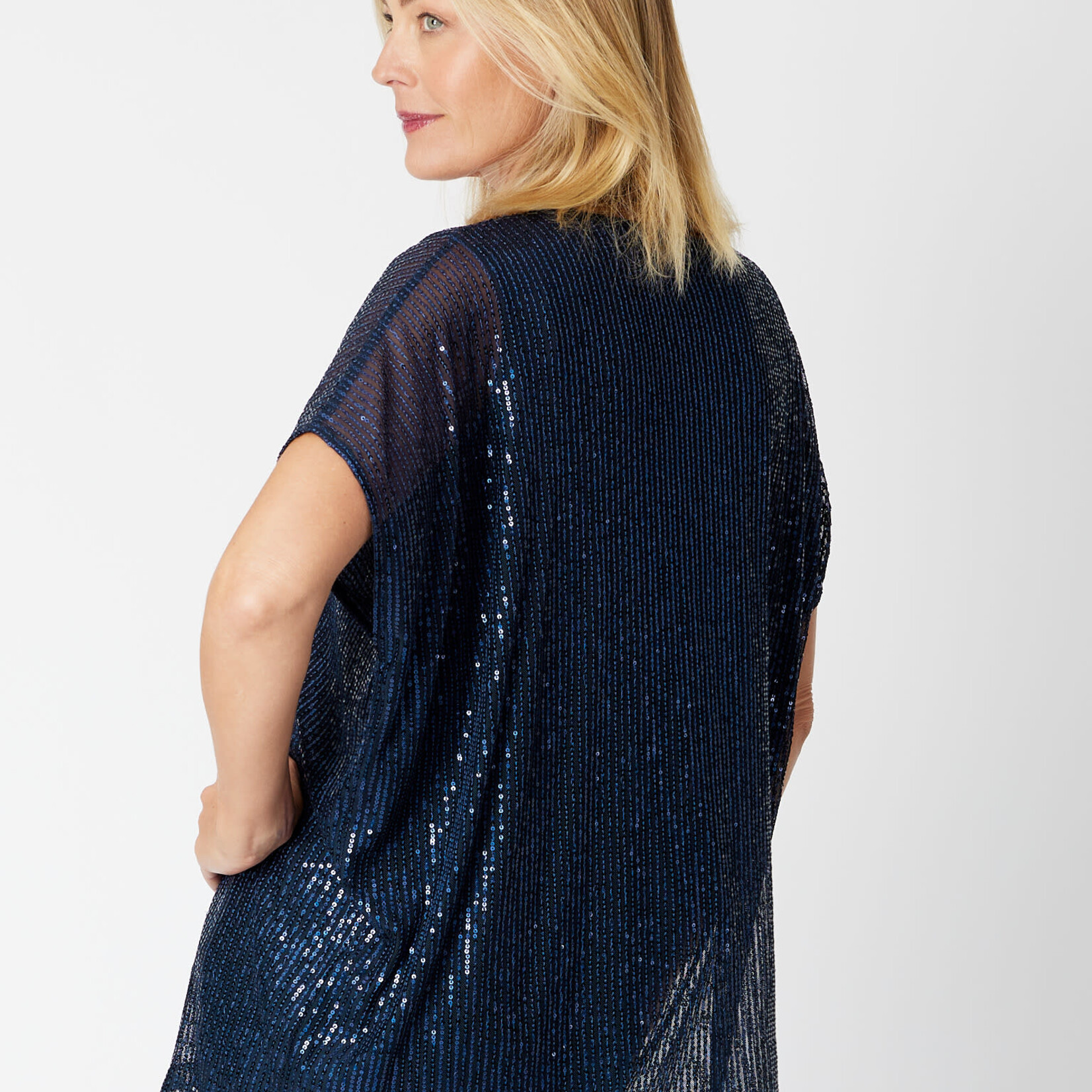 Cordelia Street Navy Sequin Kimono Top