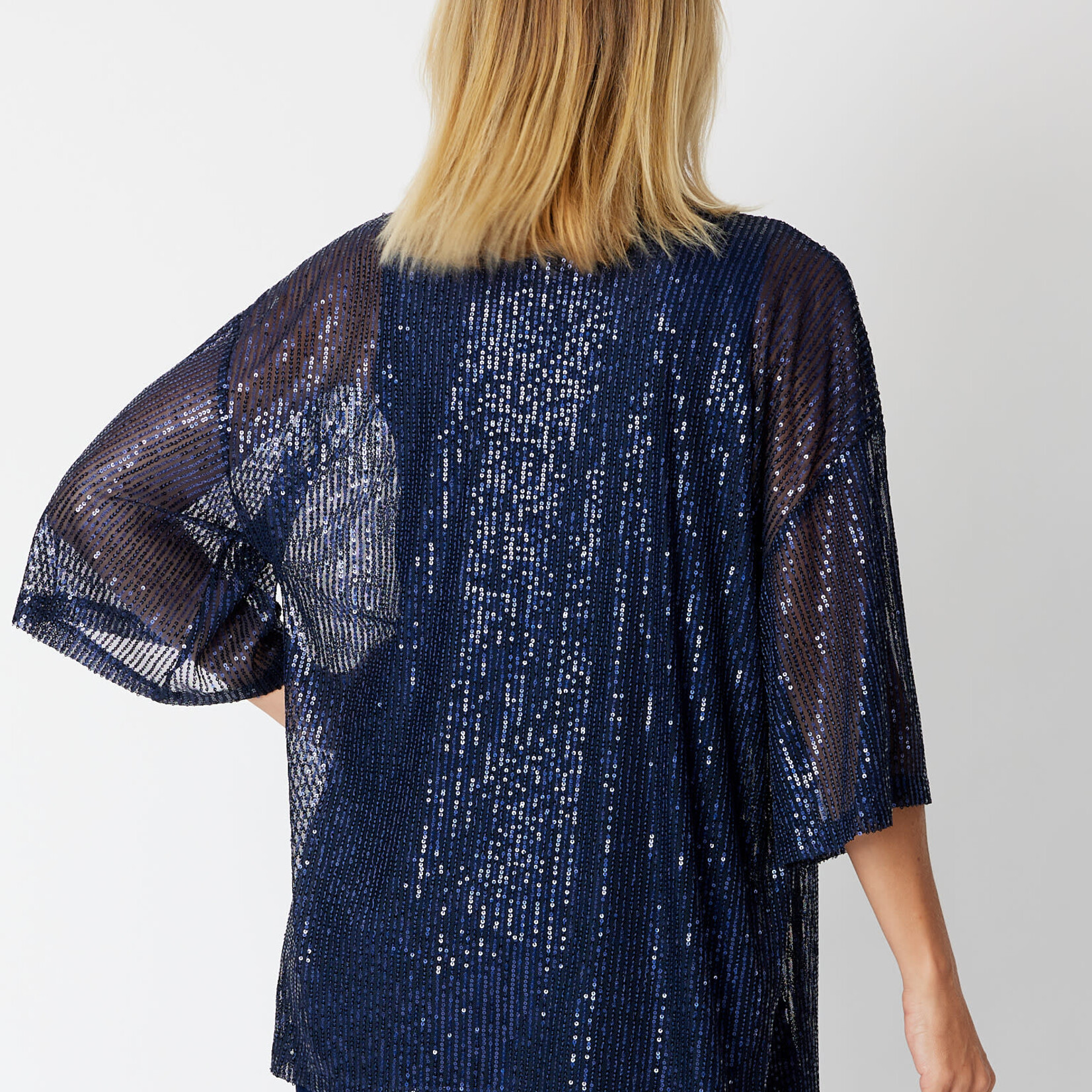 Cordelia Street Navy Sequin Sparkle Kimono Jacket