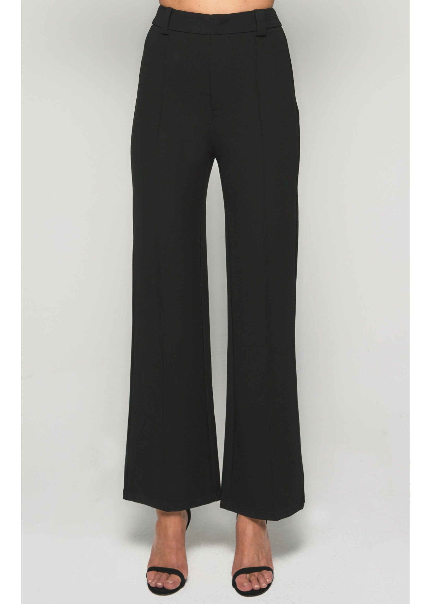 Style State Black Stretch High Waisted Wide Leg Pants