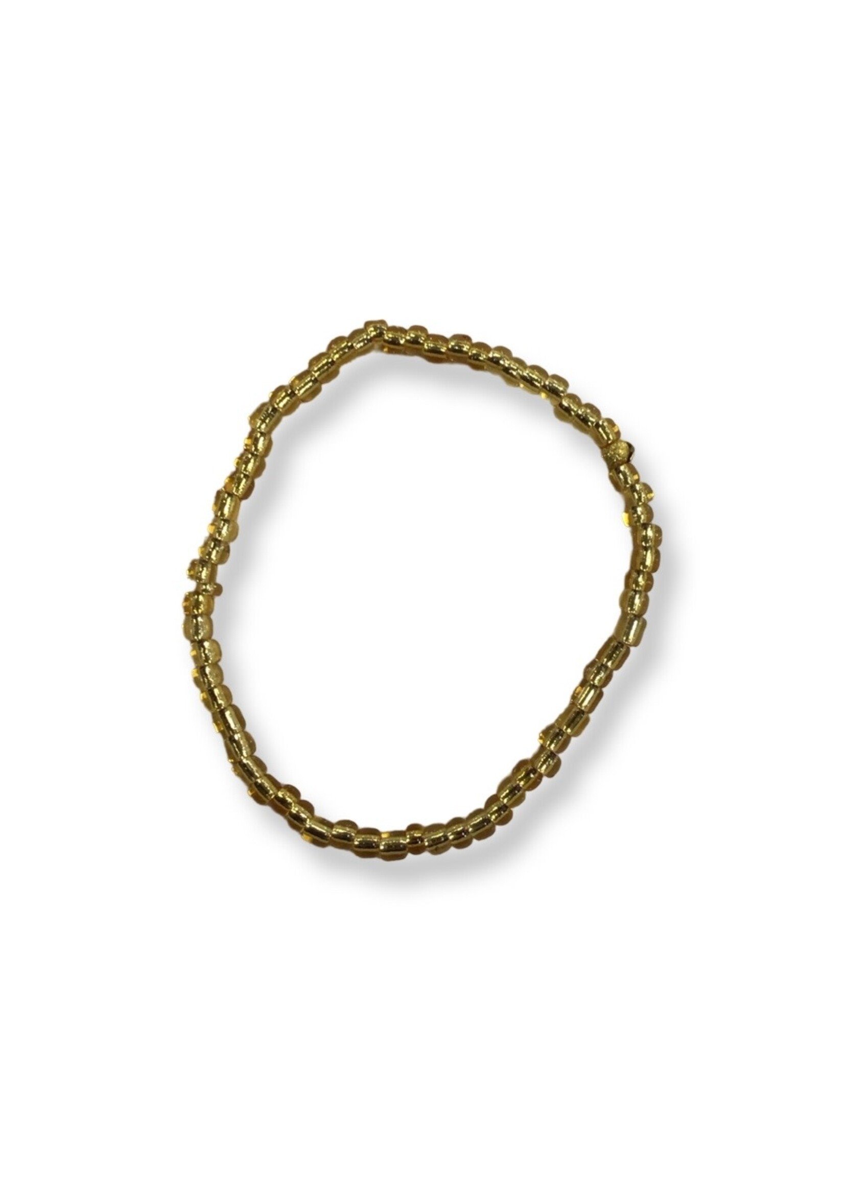 OPO Gold Glass Bead Elastic Bracelet