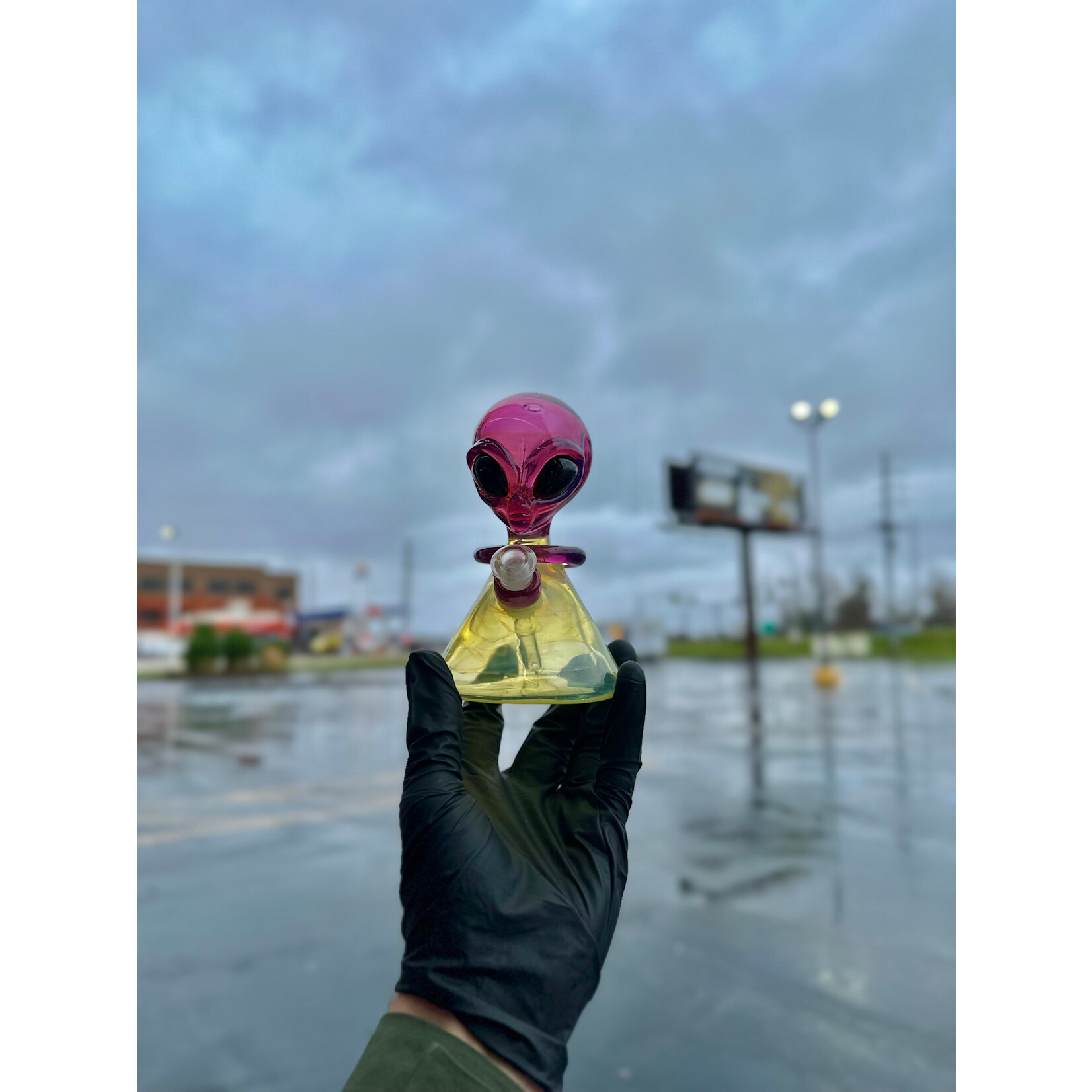 Ghost Glass Purple Alien Beaker
