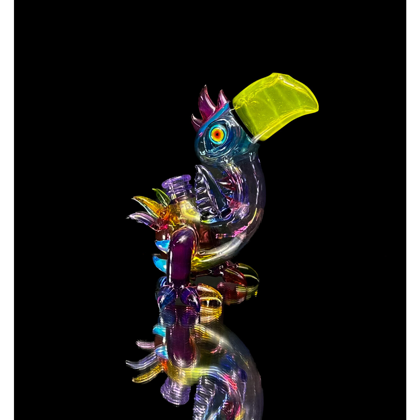 Rj Glass Toucan Bird Rainbow 10mm