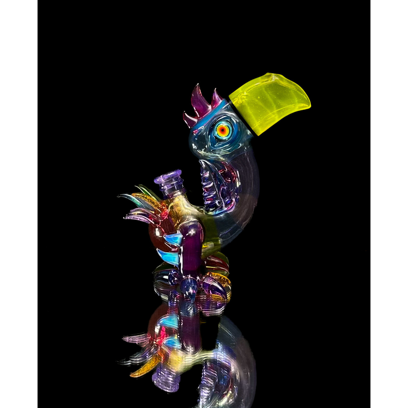Rj Glass Toucan Bird Rainbow 10mm