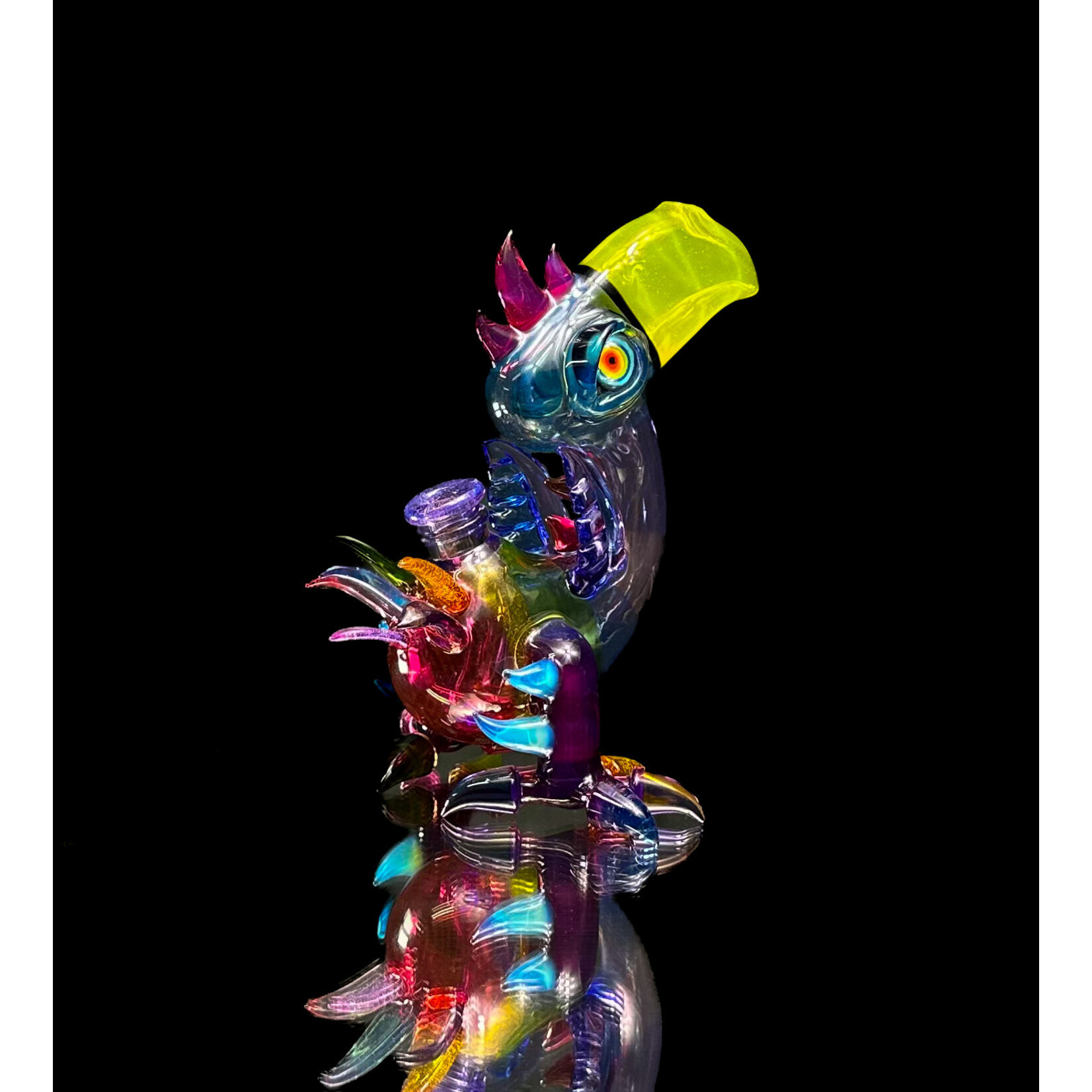 Rj Glass Toucan Bird Rainbow 10mm