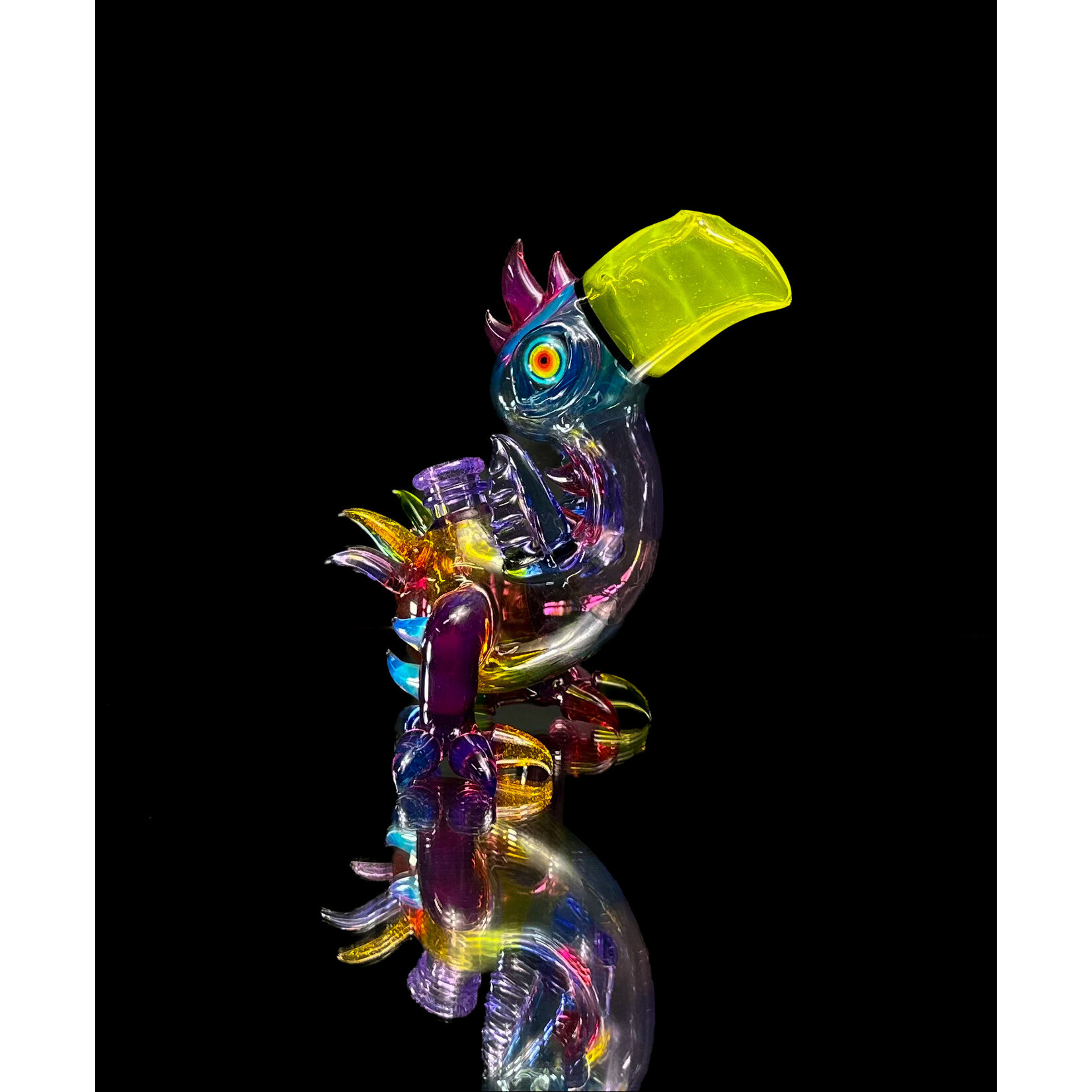 Rj Glass Toucan Bird Rainbow 10mm