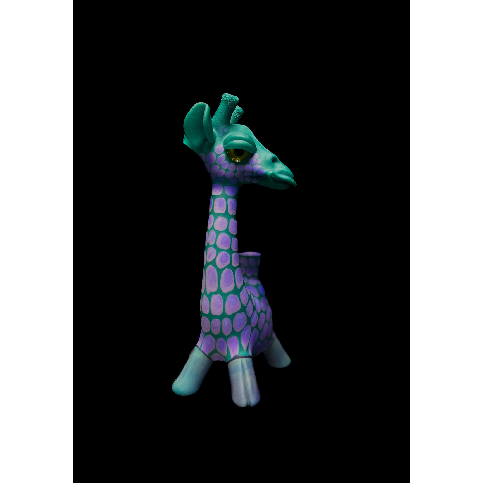 Robertson Glass Giraffe Purple/Green