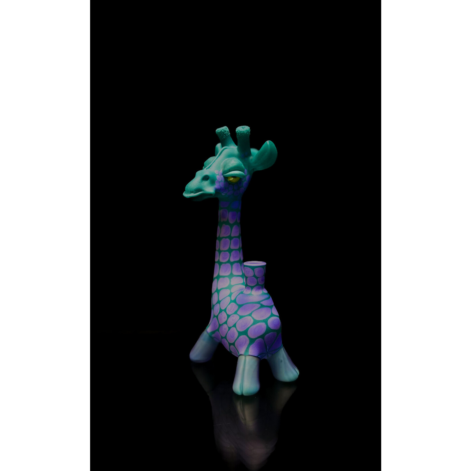 Robertson Glass Giraffe Purple/Green