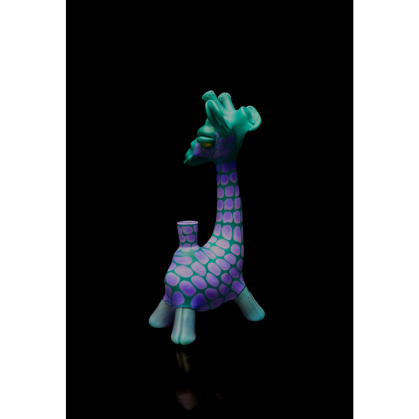 Robertson Glass Giraffe Purple/Green