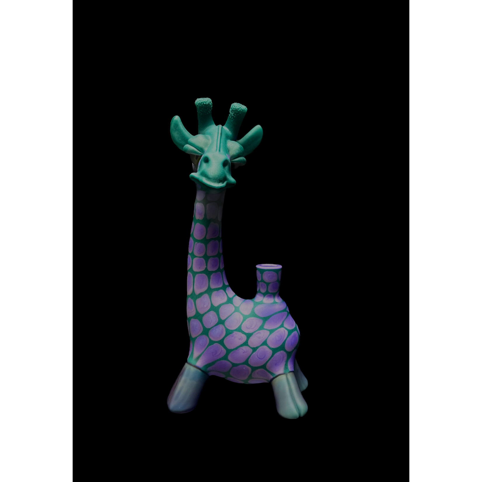 Robertson Glass Giraffe Purple/Green