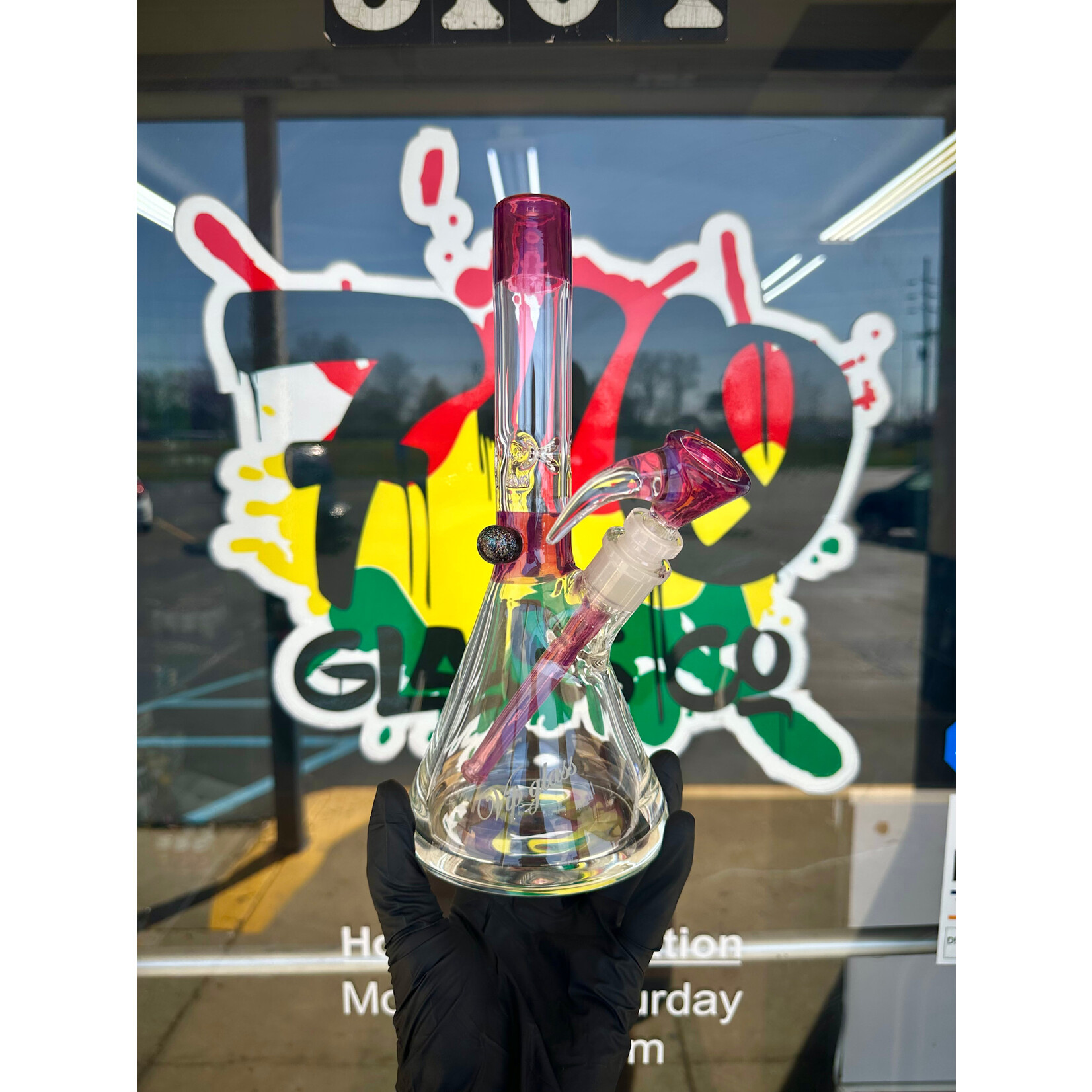 Vip Glass 10in Beaker Color Accent Ruby