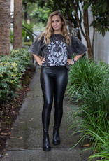 Faux Leather Legging With Front and Back Seams