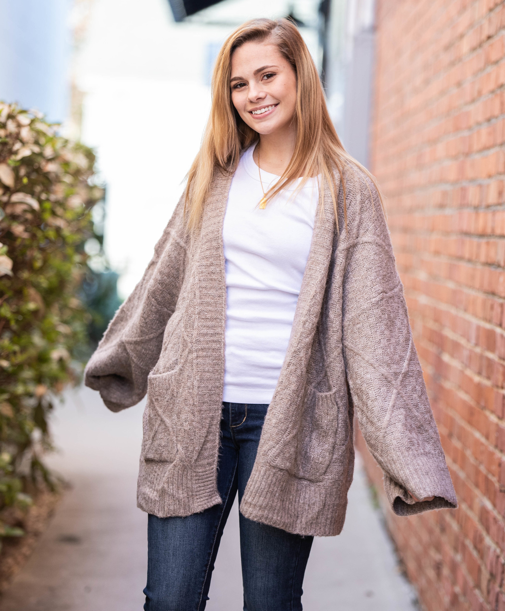 oversized open cardigan