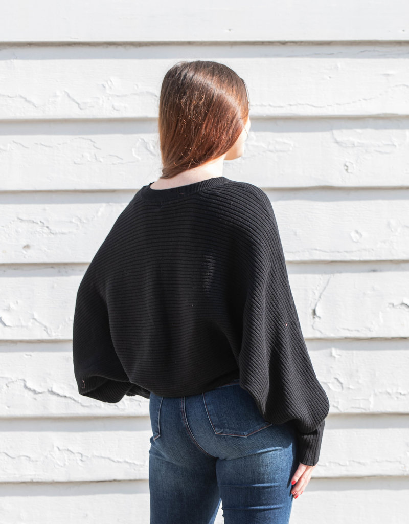 Knit Batwing Sleeve Oversized Sweater Top