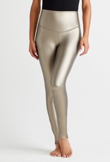 Bronze Faux Leather Legging with Side Zipper