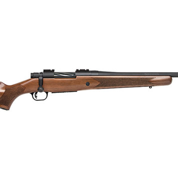 Mossberg Mossberg Patriot Bolt-Action Rifle , Wood Stock, Fluted blued barrel