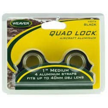 Weaver Tip Off Quad Lock 49053 Scope Rings Aluminum Matte Black 