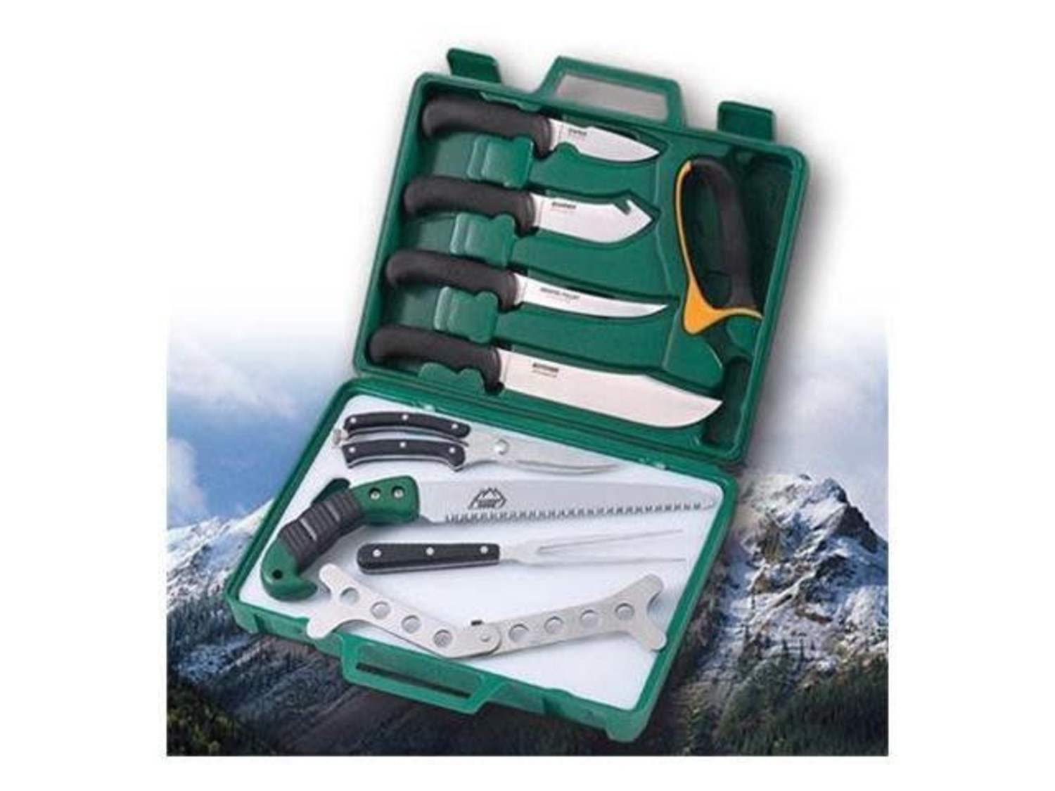 Outdoor Edge Game Processor 12Piece Portable Butcher Kit with Hard Side Carry Case Outdoor